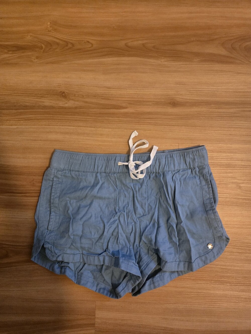 Roxy Light Blue Elastic Waist Drawstring Shorts